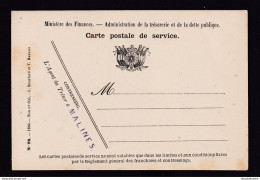 DDZ 903 - Carte Postale De Service Du Ministère Des Finances - L'Agent Du Trésor à MALINES - Non Utilisée - Brieven En Documenten