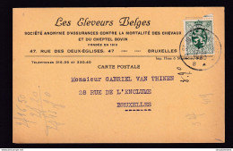 DDZ 581 - Archive Vanthienen (Encadreur à BXL) - Carte Privée TP Lion Héraldique ST JOSSE 1930 - Les Eleveurs Belges - 1929-1937 Heraldic Lion