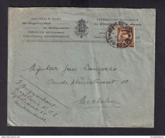 DDZ 515 --  Enveloppe + Contenu TP Képi DENDERMONDE 1932 Vers MECHELEN - Entete Nationale Bond Der Krijgsverminkten - 1931-1934 Quepis