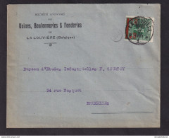 DDCC 099 -- J.O. ANVERS 1920 - Enveloppe TP Jeux Olympiques LA LOUVIERE 1921 Vers BXL - DOUBLE Overprint - Verano 1920: Amberes (Anvers)