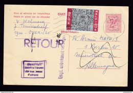 DDBB 966 -- Collection OVERIJSE - Entier Postal Lion Héraldique OVERIJSE 1970 Vers BERLIN - Cachets Parti Et RETOUR - Cartes Postales 1951-..