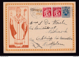 DDBB 627 -- Carte Illustrée Mercier + TP Cérès OOSTENDE 1933 Vers Allemagne - Griffe D' Origine COXYDE 2 - Geïllustreerde Briefkaarten (1971-2014) [BK]