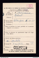 DDAA 826 -- LES GRIFFES POSTALES - Carte De Caisse D' Epargne 1955 - Grande Griffe Et Cachet CHAMPION - Linear Postmarks