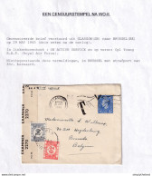 DDEE 709 - Taxation Sur Courrier Militaire - Taxation 80 C WOLUWE 1945 S/ Enveloppe TP UK GLASGOW - On Active Service - Brieven En Documenten