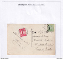 DDEE 703 - Taxation Sur Courrier Militaire - Taxation Double 10 C LEOPOLDSBURG S/ Carte TP Albert 5 C NAMUR 1919 - Brieven En Documenten