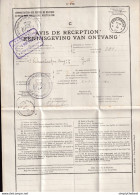 DDEE 516 -- Documents De La Poste - No 170 AVIS De RECEPTION Complet POPERINGHE 1920 Vers GITS Et Retour - Franquicia