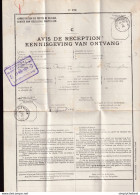 DDEE 519 -- Documents De La Poste - No 170 AVIS De RECEPTION Complet POPERINGHE 1920 Vers OOSTVLETEREN Et Retour - Portofreiheit