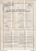 DDEE 514 -- Documents De La Poste - No 170 AVIS De RECEPTION Complet POPERINGHE 1920 Vers ELVERDINGHE Et Retour - Franquicia