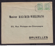 38/086 - FORTUNE 1919 - Enveloppe TP Albert RARE Cachet Hexagonal De Gare WAUTHIER BRAINE 1919 - Noodstempels (1919)