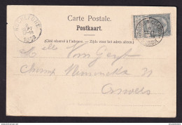 38/053 - Cachet POSTES MILITAIRES 1 Belgique 1 S/TP Armoiries - Via ROCHEFORT 1903 S/Carte-Vue De Rochefort - Briefe U. Dokumente