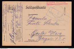 DDCC 891 - Feldpostkarte S.B.BEVERLOO 1917 Vers Goslar - En Rouge , Censure Encadrée GEPR. LUTTICH - Armada Alemana