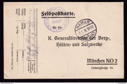 DDCC 878 - Feldpostkarte NAMUR 1916 Vers Munchen - Cachet Violet S. Maschinen-Gewehr-Kompagnie Namur - Duits Leger