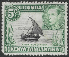 Kenya, Uganda & Tanganyika. 1938-54 KGVI. 5c Green MH. SG 132 - Kenya, Uganda & Tanganyika