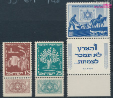 Israel 59-61 Mit Tab (kompl.Ausg.) Postfrisch 1951 Jüdischer Nationalfonds (10256702 - Neufs (avec Tabs)