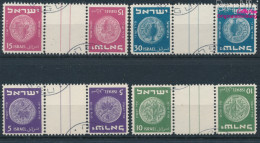 Israel 23KZW-26KZW Zwischenstegpaar Kehrdruck Gestempelt 1949 Alte Münzen (10256670 - Used Stamps (without Tabs)