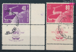 Israel 28-29 Mit Tab (kompl.Ausg.) Gestempelt 1950 75 Jahre UPU (10256669 - Gebruikt (met Tabs)