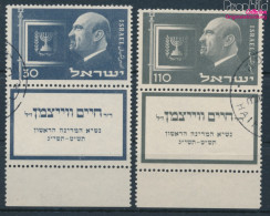 Israel 77-78 Mit Tab (kompl.Ausg.) Gestempelt 1952 Chaim Weizmann (10256633 - Gebraucht (mit Tabs)