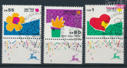 Israel 1164-1166 Mit Tab (kompl.Ausg.) Gestempelt 1990 Grußmarken (10256599 - Used Stamps (with Tabs)