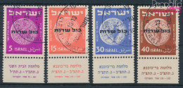Israel D1-D4 Mit Tab (kompl.Ausg.) Gestempelt 1951 Alte Münzen (10256587 - Gebraucht (mit Tabs)