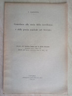 Marletta Contributo Alla Storia Della Novellistica E Della Poesia Musicale Nel Seicento Zuccarello Catania 1933 - Storia, Biografie, Filosofia