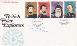 Great Britain 1972 FDC British Polar Explorers - 1971-1980 Em. Décimales