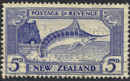 NEW ZEALAND 1936 KGVI 5d Ultramarine SG584 Used - Officials