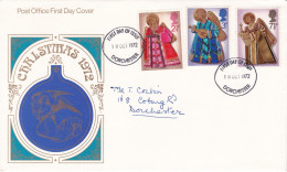 Great Britain 1972 FDC Christmas - 1971-1980 Em. Décimales