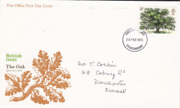 Great Britain 1973 FDC Tree Planting Year - 1971-1980 Em. Décimales