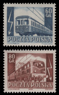 Polen 1954 - Mi-Nr. 837-838 ** - MNH - Eisenbahn / Train - Neufs