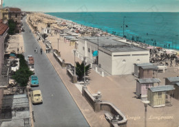 CARTOLINA  PORTO S.GIORGIO,FERMO,MARCHE-LUNGOMARE-SOLE,MARE,ESTATE,VACANZA,BARCHE A VELA,BOLLO STACCATO,VIAGGIATA 1960 - Fermo