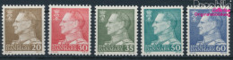 Dänemark 390y-392y,394y-395y (kompl.Ausg.) Floureszierendes Papier Postfrisch 1962 König Frederik IX (10256813 - Unused Stamps