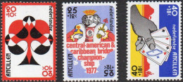 Netherlands Antilles, 1977, Mi 329-33, Central American And Caribbean Bridge Championship, 3v + Block 4, MNH - Sin Clasificación