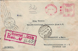 Resita UDR Bukarest 1936 > Frankfurt Main Via Breslau Beuthen Oberschlesien - Eisen-Stahl-Verarbeitung Banat - Covers & Documents