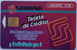 Mexico Ladatel $30 Chip Card - Soriana Tarjeta De Credito - Mexique
