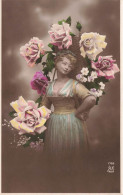 FANTAISIES - Roses - Colorisé - Carte Postale Ancienne - Hombres