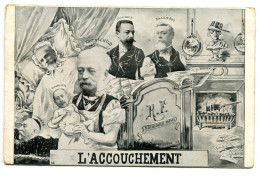POLITIQUE Satirique " L'Accouchement " Photo Montage Rotschild - Loubet - Doumer - Fallières - Combes    D19 2023 - Satiriques