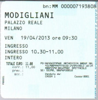 # Tiket - MODIGLIANI - Palazzo Ducale, Venezia - 2013 - Tickets D'entrée