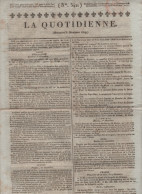 LA QUOTIDIENNE 08 12 1819 - ANGLETERRE MANCHESTER - VIENNE - ABBE GREGOIRE REGICIDE ELU - BORDEAUX - PARIS TIVOLI BAINS - 1800 - 1849