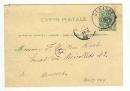 Entier GENAPPE 1884 Origine Manuscrite H.Stassin BAISY THY--  1786 - Tarjetas 1871-1909