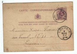 Entier Postal WAVRE 1878 Cachet Privé Maçon-Entrepreneur BIERGES Près Wavre  --  1545 - Cartes Postales 1871-1909