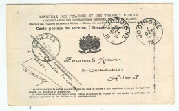 Carte De Service Ministère Finances En FRANCHISE 1903  JODOIGNE à EGHEZEE  --  1527 - Franchigia