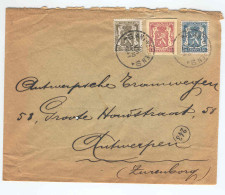 Lettre Tricolore Avec Découpure ENTIER Sceau De L'Etat ANVERS 1941 - TARIF 1 F  --  1144 - Postkarten 1934-1951
