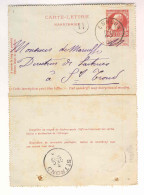 Carte-Lettre Grosse Barbe ESNEUX Vers ST TROND 1909  --  999 - Kartenbriefe