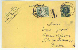 Carte Entier HOUYOUX 1931 BRAINE L'ALLEUD Taxée BXL   ---253 - Briefkaarten 1909-1934