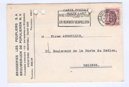 BELGIQUE Carte Privée BRASSERIE LES PEUPLIERS ANVERS OUDE GOD 1940  --  2540 - Birre