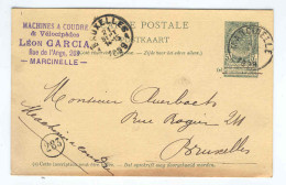 BELGIQUE Entier Postal MARCINELLE 1899 Cachet Privé VELOCIPEDES Et MACHINES A COUDRE  --  2533 - Radsport