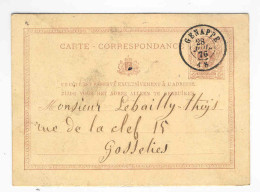 Entier 5c  Cachet Double Cercle GENAPPE 1876 Origine Manuscrite GLABAIS  --  2235 - Cartes Postales 1871-1909