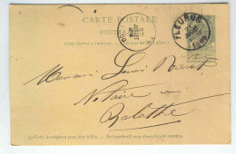 Entier Armoiries FLEURUS à BALATRE 1900 Origine Manuscrite WANFERCEE BAULET  --  2185 - Tarjetas 1871-1909