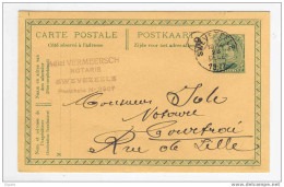 Entier Albert 15 SWEVEZEELE 1920 Vers Notaire à COURTRAI - Cachet Privé Notaire Vermeersch  --  6/281 - Postcards 1909-1934