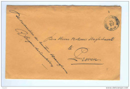 Lettre De Service En Franchise Vrederechter ROUSBRUGGHE HARINGHE 1905 Vers Notaire à PROVEN Cachet RELAIS  --  6/260 - Franchigia